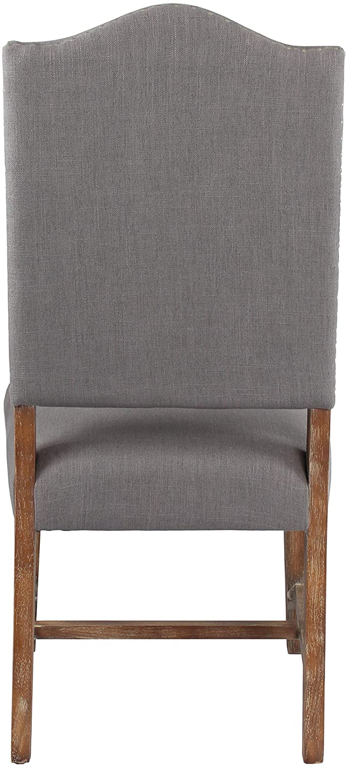 Cui Liu Grayson Upholstered Dining Kitchen Chair in Dark Grey Linen Fabric (Set of 2)