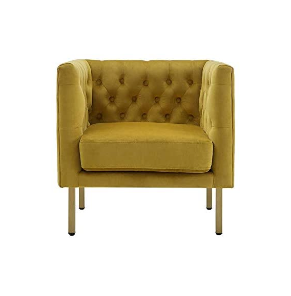 Cui Liu LaVine Tufted Club Chair with Metal Legs, Modern arm Chair for Living Room