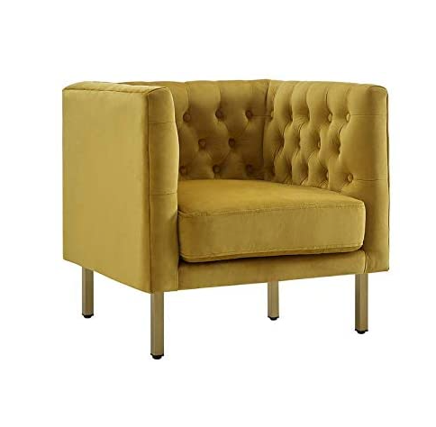 Cui Liu LaVine Tufted Club Chair with Metal Legs, Modern arm Chair for Living Room