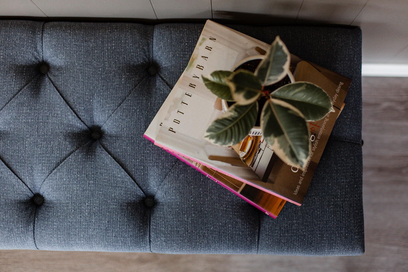 Cui Liu Designs Cora Upholstered Tufted Bench with Silver Nailhead