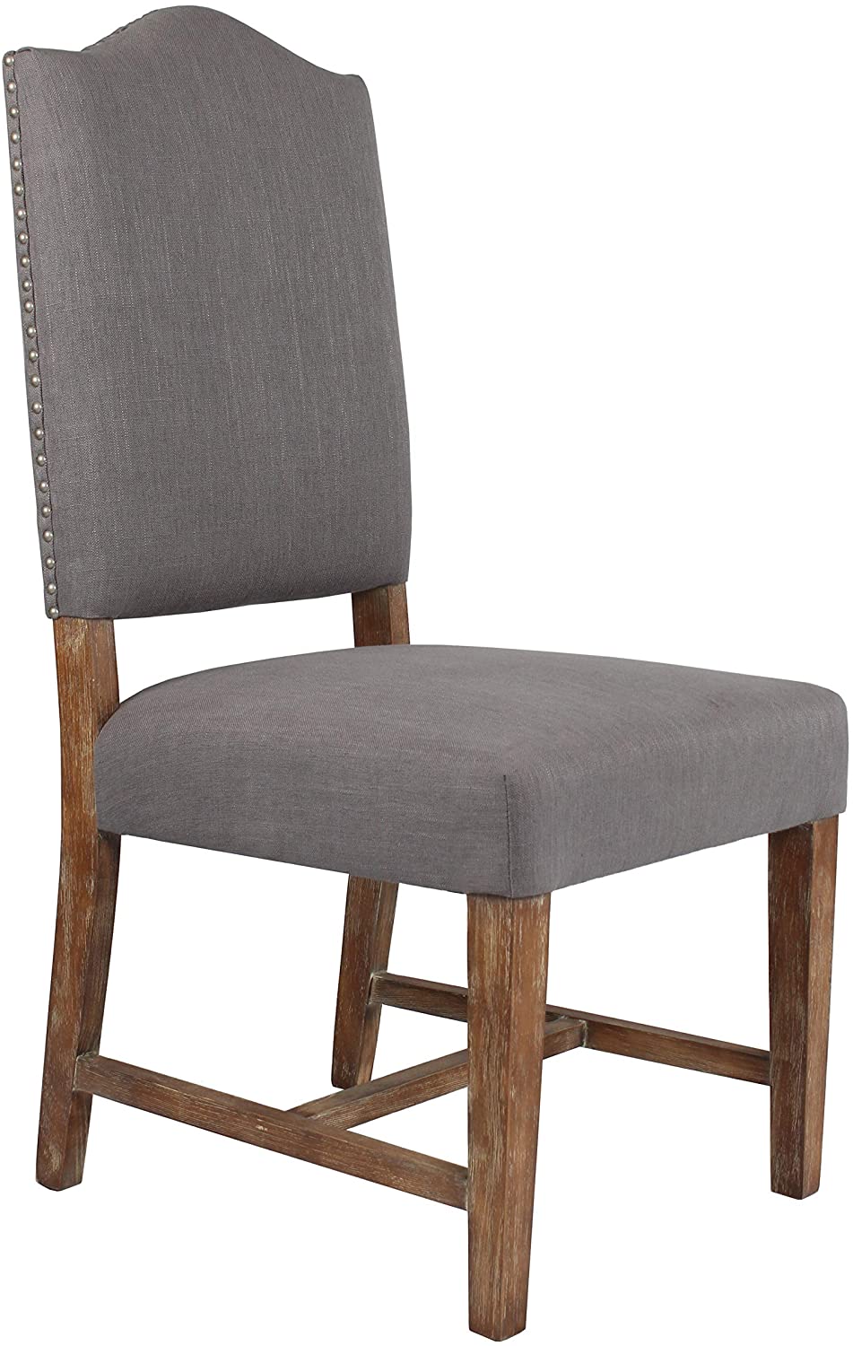 Cui Liu Grayson Upholstered Dining Kitchen Chair in Dark Grey Linen Fabric (Set of 2)