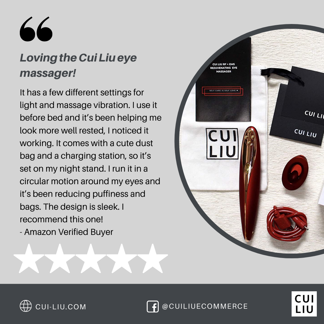 Cui Liu Rejuvenating Eye Massager - Under Eye Wand - Dark Circle Massager - Eye Massager Wand - Rechargeable