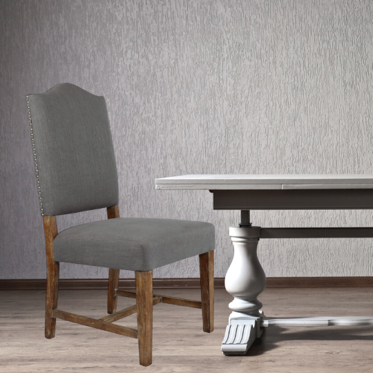 Grey fabric kitchen best sale chairs